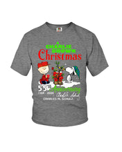 Load image into Gallery viewer, 55Th Anniversary A Charlie Brown Christmas Black T-Shirt Youth Tee