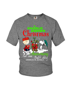 55Th Anniversary A Charlie Brown Christmas Black T-Shirt Youth Tee