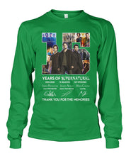 Load image into Gallery viewer, Supernatural 15 Years Anniversary Gift For Fan Black T-Shirt Unisex Long Sleeve