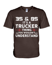 Load image into Gallery viewer, 3S And 8S Trucker Lovers Black T-Shirt Guys V-Neck