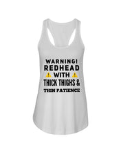 Load image into Gallery viewer, Warning Redhead With Thick Thighs Quote Mug Ladies Flowy Tank
