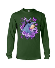Load image into Gallery viewer, Donkey Loves Purple Flowers Custom T-Shirt Unisex Long Sleeve