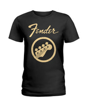 Load image into Gallery viewer, Guitar Lovers Fender Black T-Shirt Ladies Tee