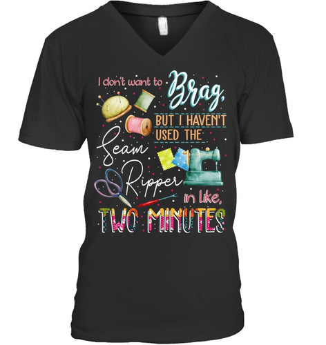 Brag Sean Ripper In Two Minutes Funny T-Shirt Guys V-Neck