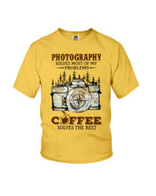 Load image into Gallery viewer, Solve Most Problems Camera Map Photography T-Shirt Youth Tee