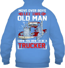 Load image into Gallery viewer, Old Trucker Move Over Boys Black T-Shirt Hoodie