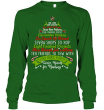 Load image into Gallery viewer, Christmas Tree Eleven Fabric Bundles T-Shirt Unisex Long Sleeve