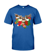 Load image into Gallery viewer, Yorkies In The Socks For Yorkie Lovers Christmas Gift Guys Tee