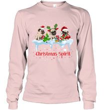 Load image into Gallery viewer, Pug Christmas Gift Black T-Shirt Unisex Long Sleeve