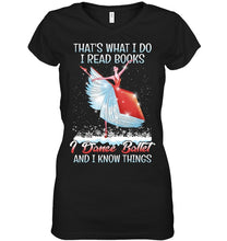 Load image into Gallery viewer, Girl Loves Reading Book And Dance Ballet Gift For Girls T-Shirt Ladies V-Neck