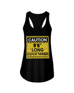 Caution 9'6'' Long Cocktainer Black T-Shirt Ladies Flowy Tank