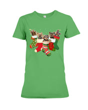 Load image into Gallery viewer, Yorkies In The Socks For Yorkie Lovers Christmas Gift Ladies Tee