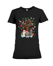Load image into Gallery viewer, Christmas Tree Cat Lovers Cute Funny T-Shirt Ladies Tee