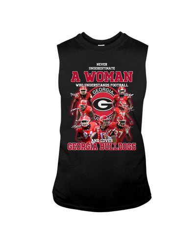 A Woman Loves Georgia Bulldogs Custom Tee Unisex Long Sleeve