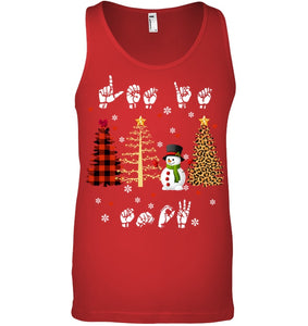 Let It Snow Christmas Snowman Asl Gift Tee Unisex Tank Top