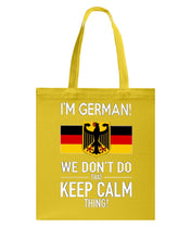 Load image into Gallery viewer, Keep Calm German Funny Quote Basketweave Tote Bag