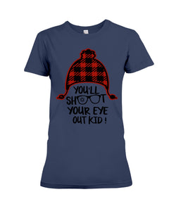 Funny Christmas T-Shirt Shoot Your Eye Out Ladies Tee