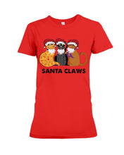 Load image into Gallery viewer, Santa Claws Funny Gift Christmas Gift For Cat Lovers Ladies Tee