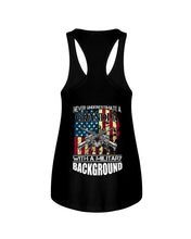 Load image into Gallery viewer, Never Underestimate A Grandpa Black T-Shirt Ladies Flowy Tank