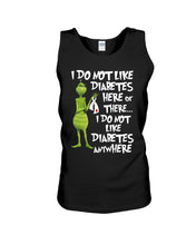 Load image into Gallery viewer, Grinch Funny Quote Don't Like Diabetes Christmas Tee Unisex Tank Top