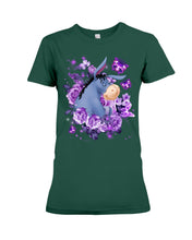 Load image into Gallery viewer, Donkey Loves Purple Flowers Custom T-Shirt Ladies Tee