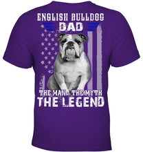 Load image into Gallery viewer, English Bulldog  - The Man - The Myth - The Legend Black T-Shirt Youth Tee