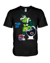 Load image into Gallery viewer, Grinch Green Bay Packers Funny Tee Guys V-Neck