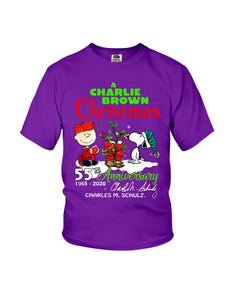 55Th Anniversary A Charlie Brown Christmas Black T-Shirt Youth Tee