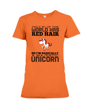 Load image into Gallery viewer, Redhead Unicorn Gift For Fans Funny T-Shirt Ladies Tee