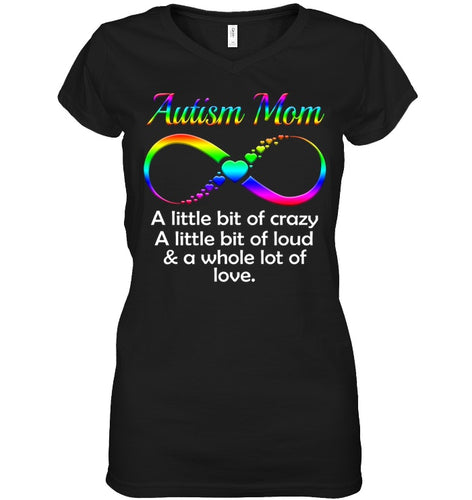 Autism Mom - A Whole Lot Of Love Ladies V-Neck