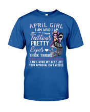 Load image into Gallery viewer, Tattoos Pretty Eyes Gift For April Girl T-Shirt Guys Tee