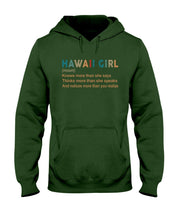 Load image into Gallery viewer, Hawaii Girl Knows More Than She Says Funny T-Shirt Hoodie