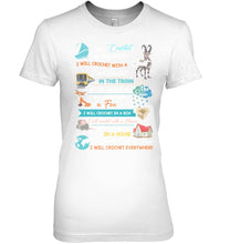 Load image into Gallery viewer, Crocheting Everywhere Black Quote T-Shirt Ladies Tee