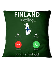 Load image into Gallery viewer, Finland Is Calling Funny Elf Christmas T-Shirt Pillow Cover