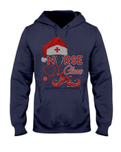 Load image into Gallery viewer, Merry Christmas Nurse Claus Black T-Shirt Hoodie