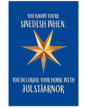 Load image into Gallery viewer, Christmas Star Swedish Julstarnor Black T-Shirt Vertical Poster