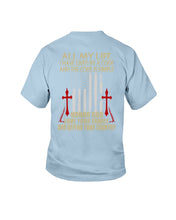 Load image into Gallery viewer, Lived By A Code Back Side T-Shirt Youth Tee