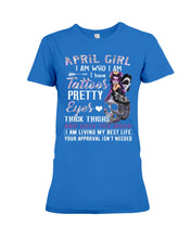 Load image into Gallery viewer, Tattoos Pretty Eyes Gift For April Girl T-Shirt Ladies Tee