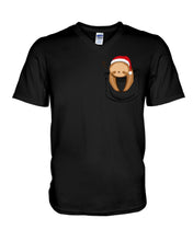Load image into Gallery viewer, Pocket Slothmas Christmas Gift Funny T-Shirt Guys V-Neck