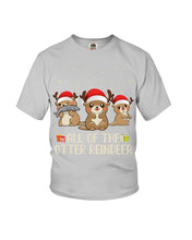 Load image into Gallery viewer, Merry Ottermas All Of The Otter Reindeer Black T-Shirt Youth Tee