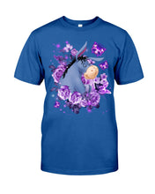 Load image into Gallery viewer, Donkey Loves Purple Flowers Custom T-Shirt Guys Tee