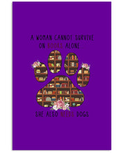 Load image into Gallery viewer, A Woman Cannot Survive On Books Alone T-Shirt Vertical Poster