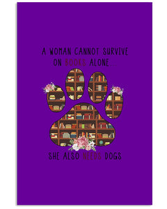 A Woman Cannot Survive On Books Alone T-Shirt Vertical Poster