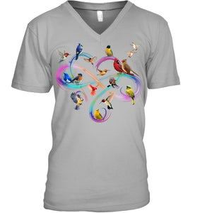 Bird Colorful Infinity Sign Guys V-Neck