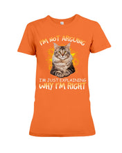 Load image into Gallery viewer, Cat Lovers T-Shirt Not Arguing Just Explaining Ladies Tee