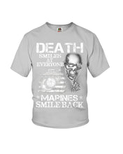 Load image into Gallery viewer, Death Smiles At Every Marines Smile Back Youth Tee
