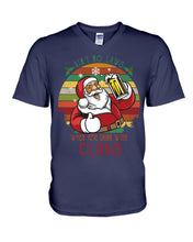 Load image into Gallery viewer, Santa Claus Beer Gift For Christmas Black T-Shirt Guys V-Neck