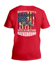 Load image into Gallery viewer, Never Underestimate A Grandpa Black T-Shirt Guys V-Neck