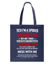 Load image into Gallery viewer, Gift For Spoiled Daughter Funny Quote Basketweave Tote Bag