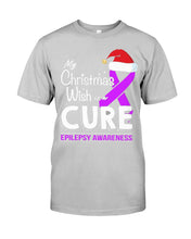 Load image into Gallery viewer, Epilepsy Awareness - My Christmas Wish Is A Cure Guys Tee